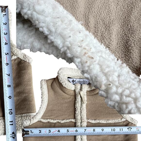 Columbia Faux Suede Fuzzy Full-Zip Vest Baby Sz 18 Months - Picture 3 of 4